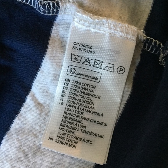 NOT FOR SALE RIGHT NOW! Navy Blue/Cream Striped H&M Crop Top Size L - Picture 8 of 8